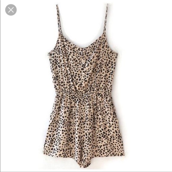cheetah print romper h&m